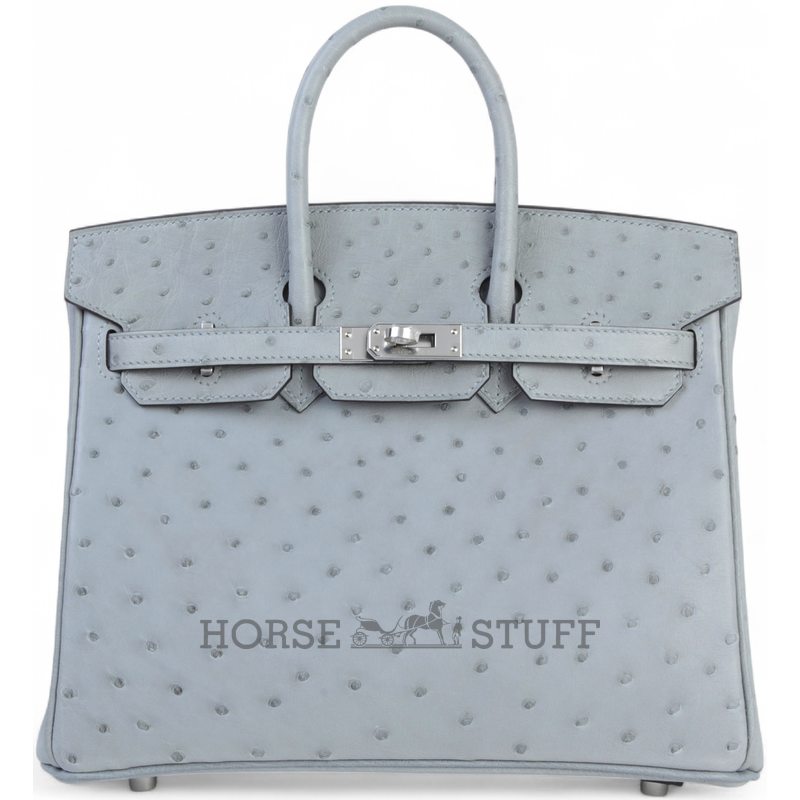 Hermès Birkin 25 Blue Glacier Ostrich PHW