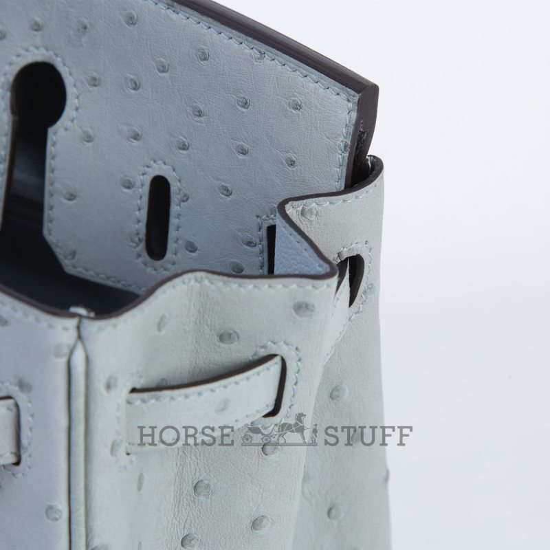 Hermès Birkin 25 Blue Glacier Ostrich PHW