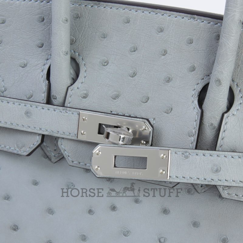 Hermès Birkin 25 Blue Glacier Ostrich PHW