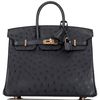 Hermès Birkin 25 Blue Indigo Ostrich RGHW