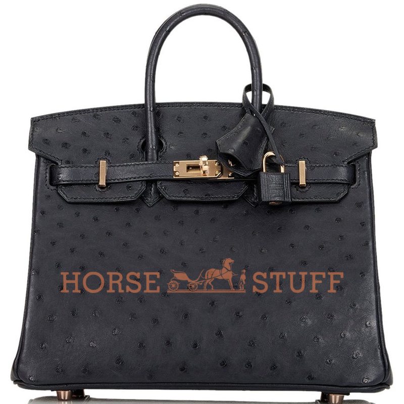 Hermès Birkin 25 Blue Indigo Ostrich RGHW