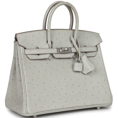 Hermès Birkin 25 Gris Perle Ostrich PHW