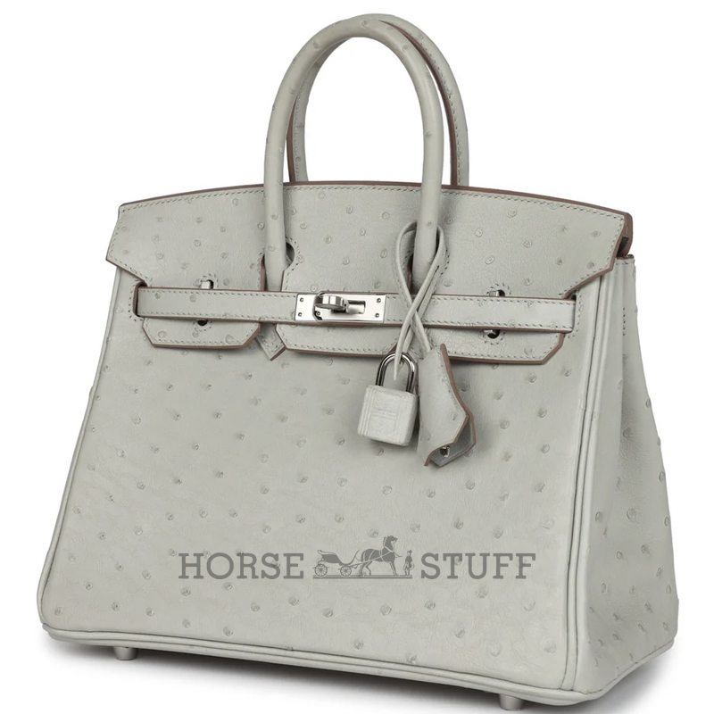 Hermès Birkin 25 Gris Perle Ostrich PHW