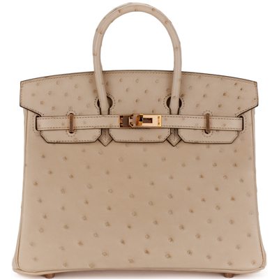 Hermès Birkin 25 Parchemin Ostrich RGHW