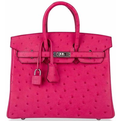 Hermès Birkin 25 Rose Tyrien Ostrich PHW