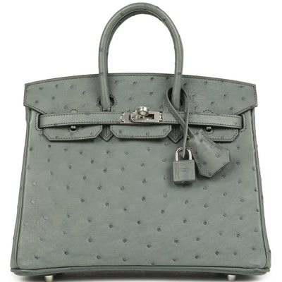 Hermès Birkin 25 Vert Amande Ostrich PHW