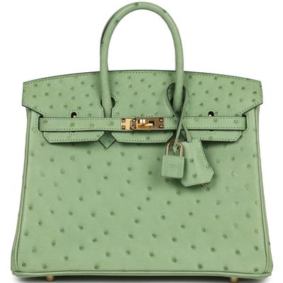 Hermès Birkin 25 Vert Criquet Ostrich GHW
