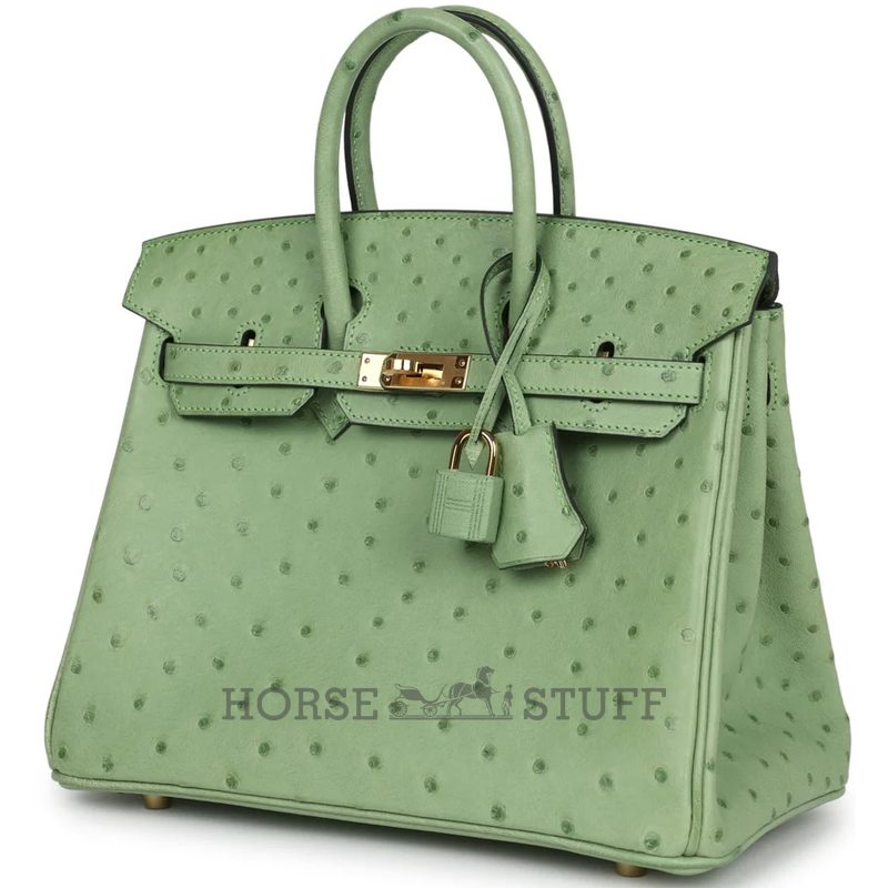Hermès Birkin 25 Vert Criquet Ostrich GHW