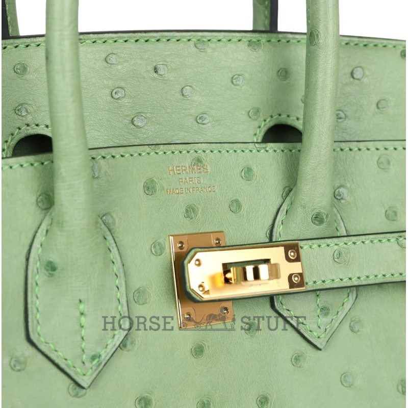 Hermès Birkin 25 Vert Criquet Ostrich GHW