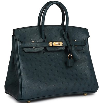 Hermès Birkin 25 Vert Cypress Ostrich GHW