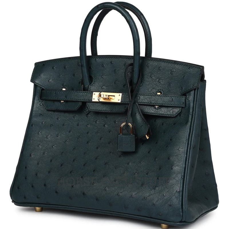 Hermès Birkin 25 Vert Cypress Ostrich GHW