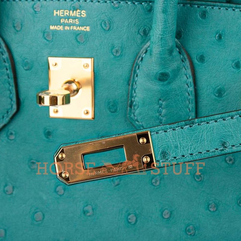 Hermès Birkin 25 Vert Verone Ostrich GHW