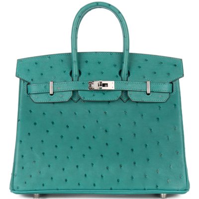 Hermès Birkin 25 Vert Verone Ostrich PHW