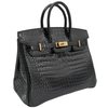 Hermès Birkin 25 Black Shiny Crocodile Porosus GHW