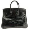 Hermès Birkin 25 Black Shiny Crocodile Porosus GHW