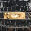 Hermès Birkin 25 Black Shiny Crocodile Porosus GHW