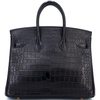 Hermès Birkin 25 Black Matte Crocodile Porosus GHW