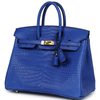Hermès Birkin 25 Blue Royal Matte Crocodile Porosus GHW