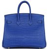 Hermès Birkin 25 Blue Royal Matte Crocodile Porosus GHW