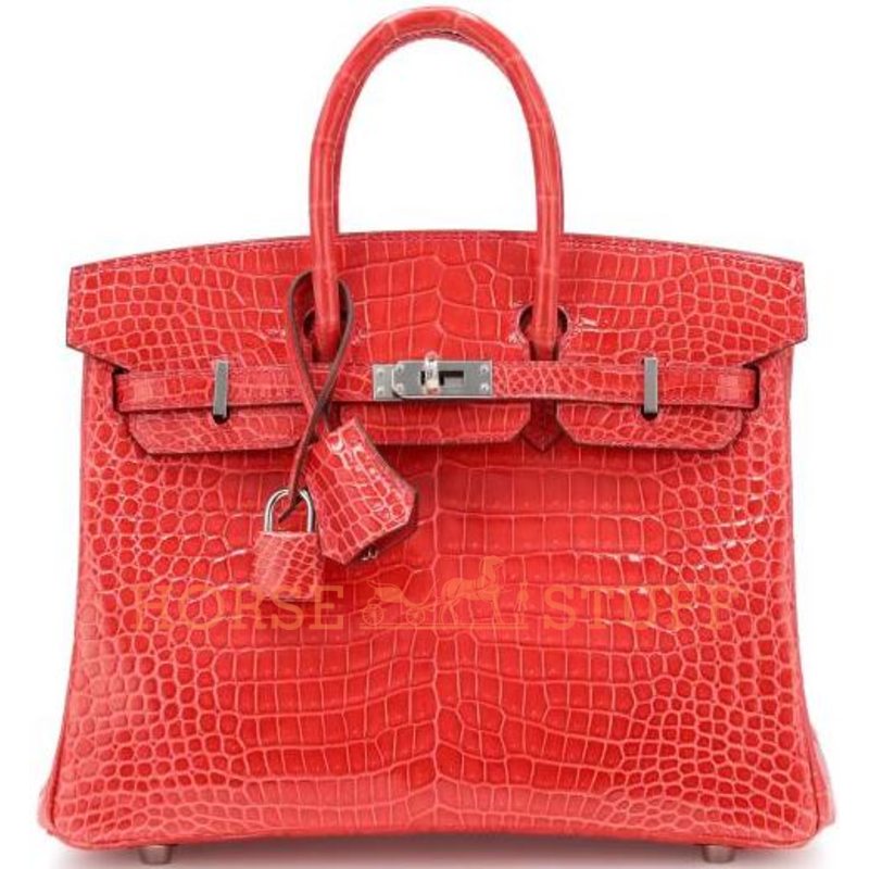 Hermès Birkin 25 Bougainvillier Lisse Crocodile Porosus PHW