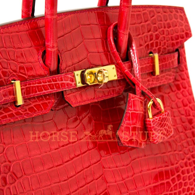 Hermès Birkin 25 Braise Lisse Crocodile Porosus GHW