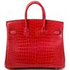 Hermès Birkin 25 Braise Lisse Crocodile Porosus GHW