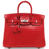 Hermès Birkin 25 Braise Lisse Crocodile Porosus PHW