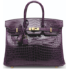 Hermès Birkin 25 Cassis Lisse Crocodile Porosus GHW