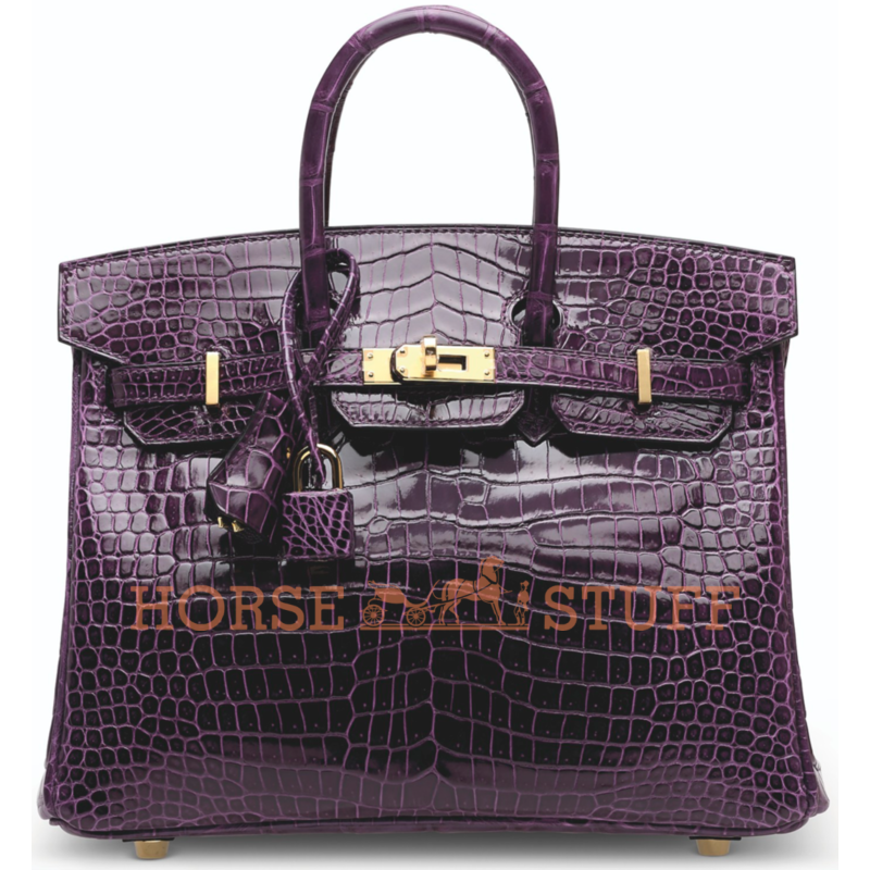 Hermès Birkin 25 Cassis Lisse Crocodile Porosus GHW