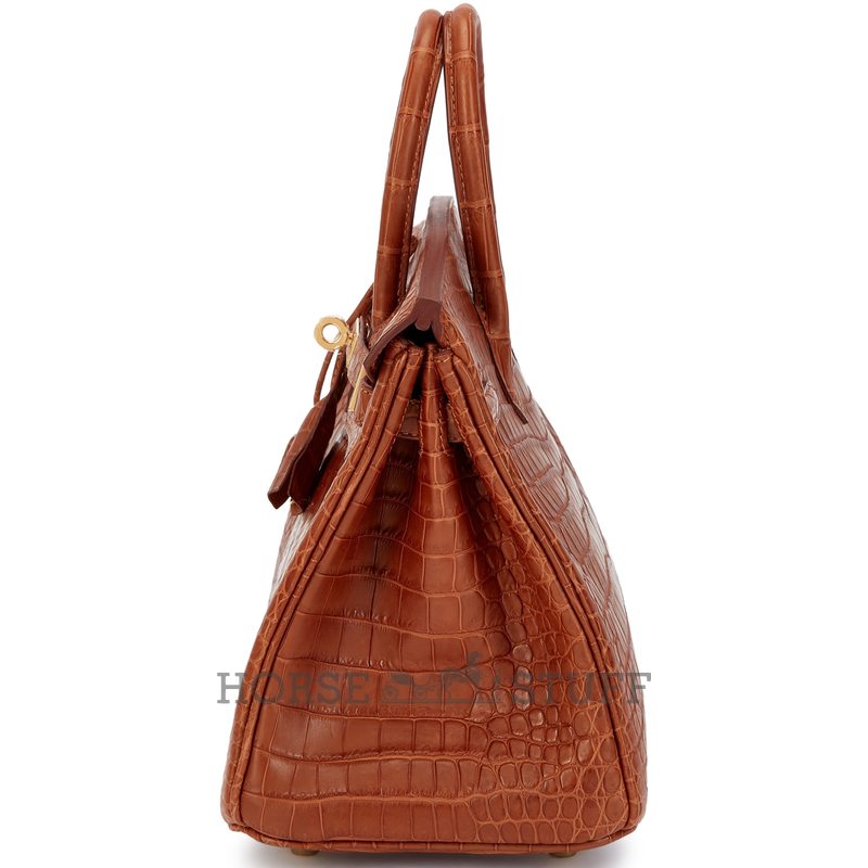 Hermès Birkin 25 Gold Matte Crocodile Porosus GHW