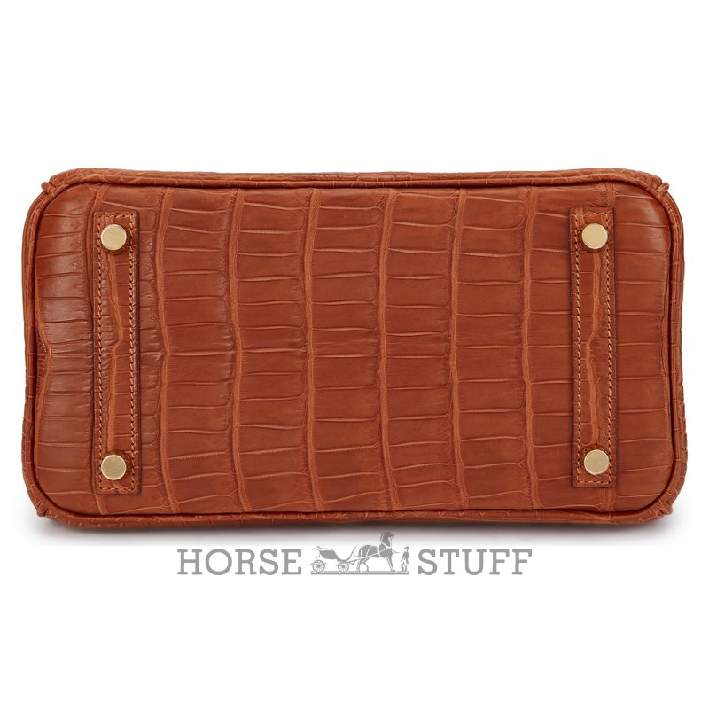 Hermès Birkin 25 Gold Matte Crocodile Porosus GHW