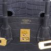 Hermès Birkin 25 Graphite Matte Crocodile Porosus GHW