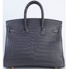 Hermès Birkin 25 Graphite Matte Crocodile Porosus GHW