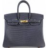 Hermès Birkin 25 Graphite Matte Crocodile Porosus GHW