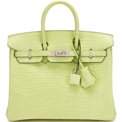 Hermès Birkin 25 Jaune Bourgeon Matte Crocodile Porosus PHW