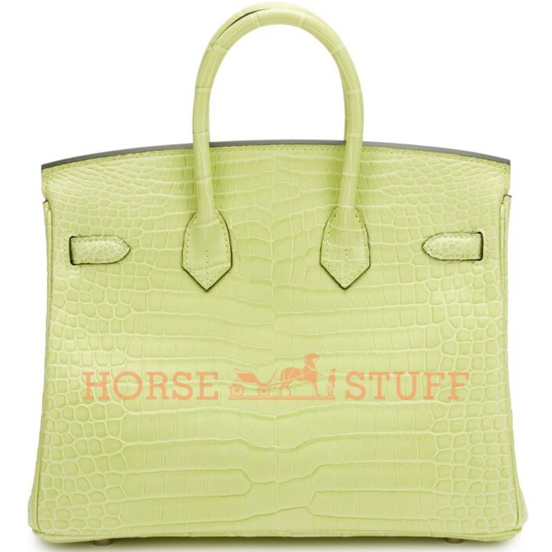 Hermès Birkin 25 Jaune Bourgeon Matte Crocodile Porosus PHW