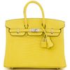 Hermès Birkin 25 Mimosa Matte Crocodile Porosus GHW