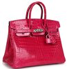 Hermès Birkin 25 Rose Mexico Shiny Crocodile Porosus PHW
