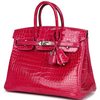 Hermès Birkin 25 Rose Mexico Shiny Crocodile Porosus PHW