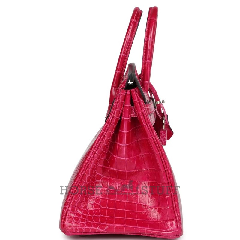 Hermès Birkin 25 Rose Mexico Shiny Crocodile Porosus PHW