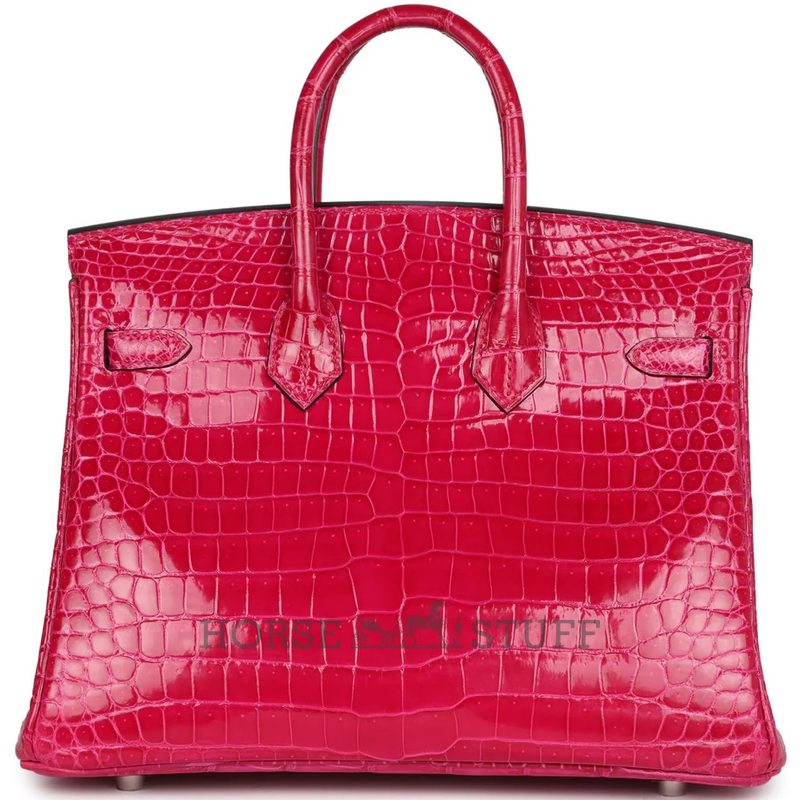 Hermès Birkin 25 Rose Mexico Shiny Crocodile Porosus PHW