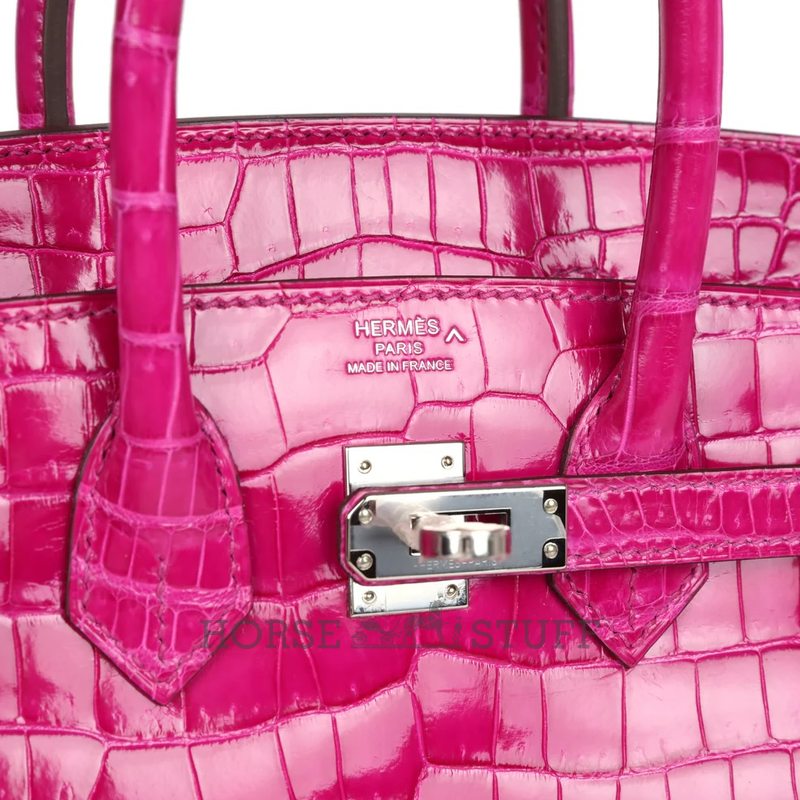 Hermès Birkin 25 Rose Scheherazade Shiny Crocodile Porosus PHW