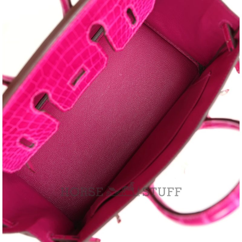 Hermès Birkin 25 Rose Scheherazade Shiny Crocodile Porosus PHW