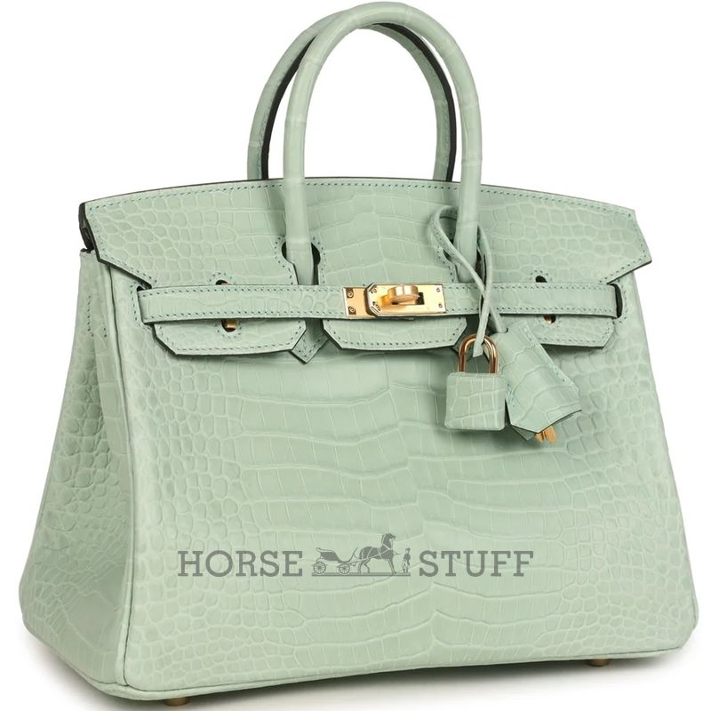 Hermès Birkin 25 Vert d'Eau Matte Crocodile Porosus GHW