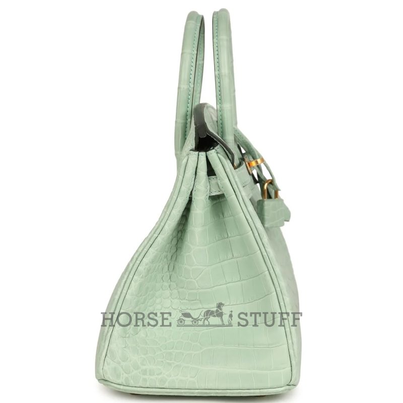 Hermès Birkin 25 Vert d'Eau Matte Crocodile Porosus GHW