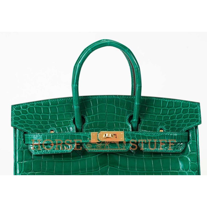 Hermès Birkin 25 Vert Emerald Lisse Crocodile Porosus GHW