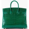 Hermès Birkin 25 Vert Emerald Lisse Crocodile Porosus GHW