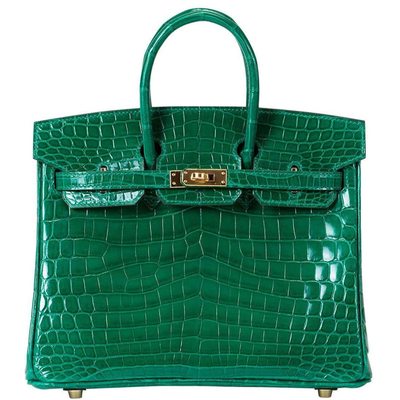 Hermès Birkin 25 Vert Emerald Lisse Crocodile Porosus GHW