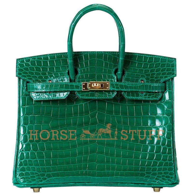 Hermès Birkin 25 Vert Emerald Lisse Crocodile Porosus GHW