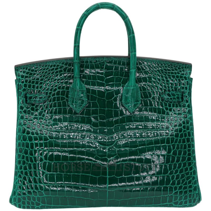 Hermès Birkin 25 Vert Emerald Shiny Crocodile Porosus PHW